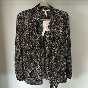 Avec Les Filles leopard blouse NWT